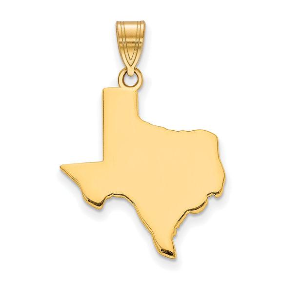 Sterling Silver/Gold-plated Texas State Pendant - Picture 1 of 2